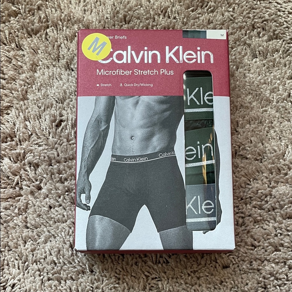 NWT 4 pack Calvin Klein Black Microfiber Stretch Plus Boxer Briefs size medium